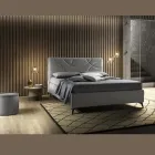 Pat dublu tapitat cu cutie de depozitare Made in Italy - Floarea soarelui Viadurini