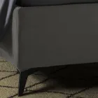 Pat dublu tapitat cu cutie de depozitare Made in Italy - Floarea soarelui Viadurini