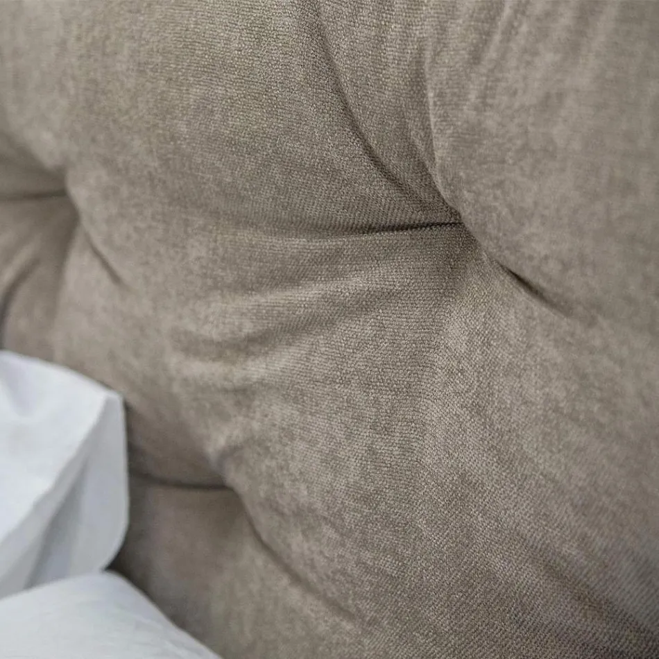 Pat dublu tapitat cu cutie din piele ecologica sau material fabricat in Italia - Nasello Viadurini