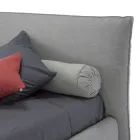 Pat dublu tapitat cu cutie, stofa sau piele ecologica Made in Italy - Lardino Viadurini