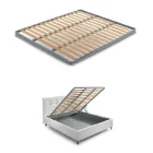 Pat dublu tapitat cu unitate de depozitare din stofa - Belle Viadurini