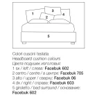 Pat dublu tapitat cu unitate de depozitare din stofa - Belle Viadurini