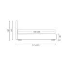 Pat dublu tapitat cu unitate de depozitare din stofa - Belle Viadurini
