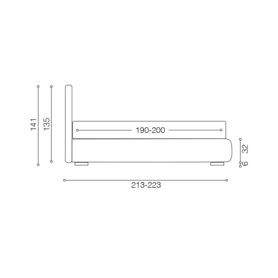 Pat dublu tapitat cu unitate de depozitare din stofa - Belle Viadurini