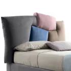 Pat dublu tapitat cu depozitare stofa - Belle Viadurini