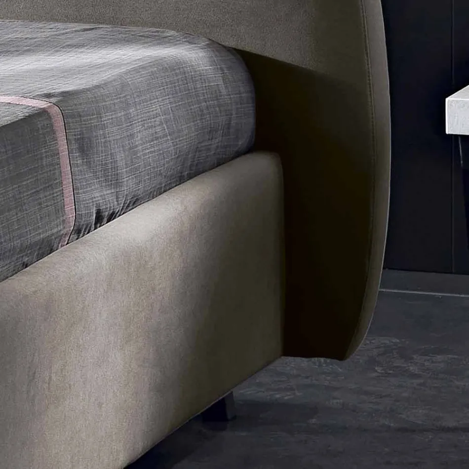 Pat dublu tapițate cu containere moderne 160x190 / 200 Reby Viadurini