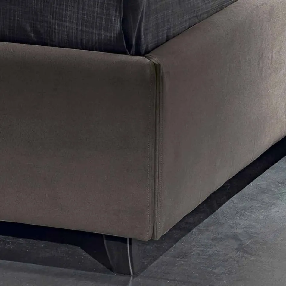 Pat dublu tapițate cu containere moderne 160x190 / 200 Reby Viadurini