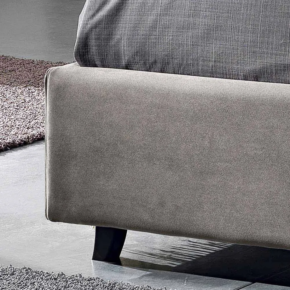 Pat dublu tapițate cu containere moderne 160x190 / 200 Reby Viadurini