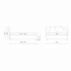 Pat dublu tapițat cu container din țesătură fabricat în Italia - pietricel Viadurini