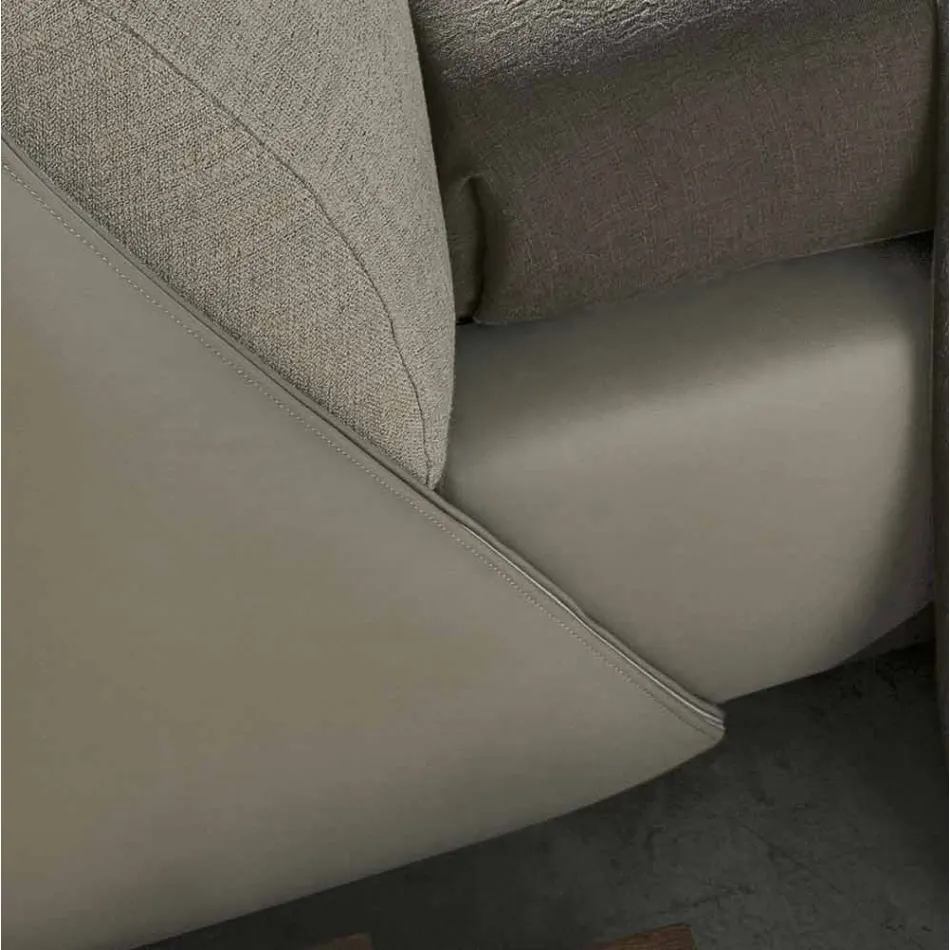 Pat dublu căptușit și îmbrăcat în țesătură și piele Made in Italy - Lula Viadurini