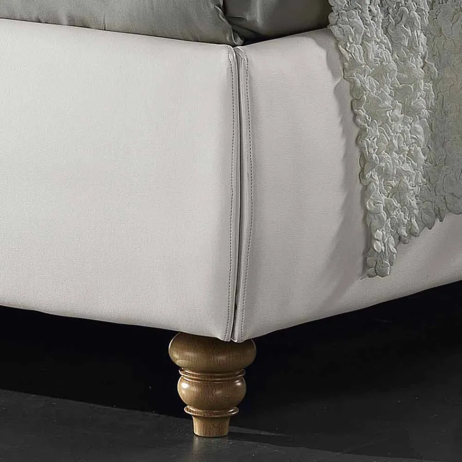 Pat dublu tapitate in piele faux cu cutie de 160x190 / 200 cm Agly Viadurini