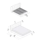 Pat dublu Tapițat cu spumă poliuretanică Made in Italy - Capriccio Viadurini