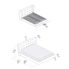 Pat dublu Tapițat cu spumă poliuretanică Made in Italy - Capriccio Viadurini