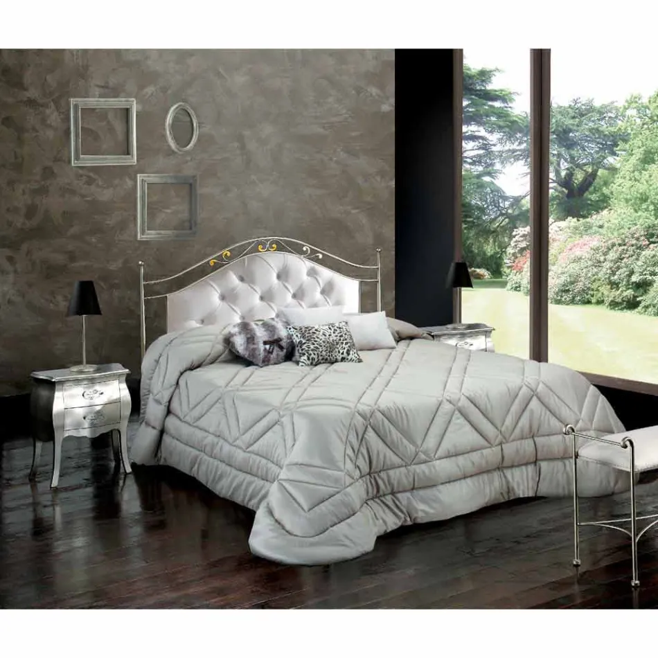 Capitonată manual pat dublu din fier solid Gracie Viadurini