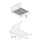 Pat dublu tapitat Imbracat in Stofa sau Piele - Celebre Viadurini