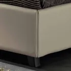 Pat dublu în piele faux cu cutie de punctul maxim atins 160x190 / 200 cm Mia Viadurini