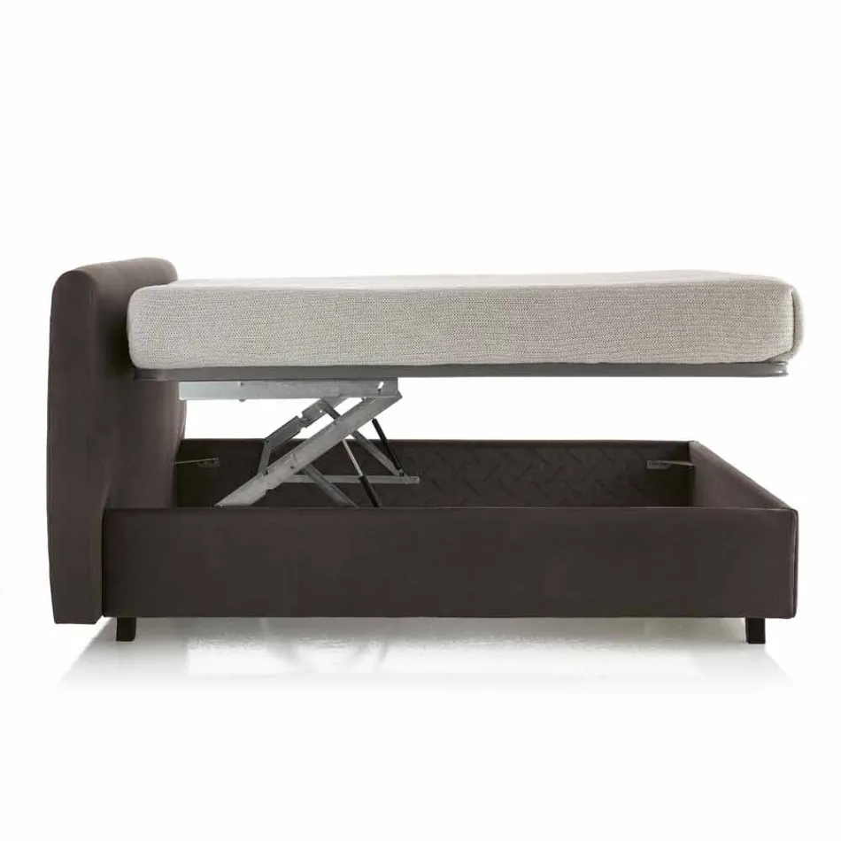 Pat dublu în piele faux cu cutie de depozitare 160x190 / 200 cm Gin Viadurini