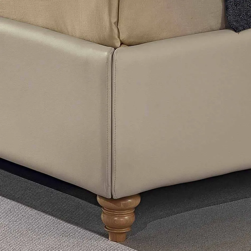 Pat dublu în piele faux cu cutie de depozitare 160x190 / 200 cm Gin Viadurini