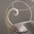 Pat dublu in fier forjat, cu decor Athena înalte Clef Viadurini