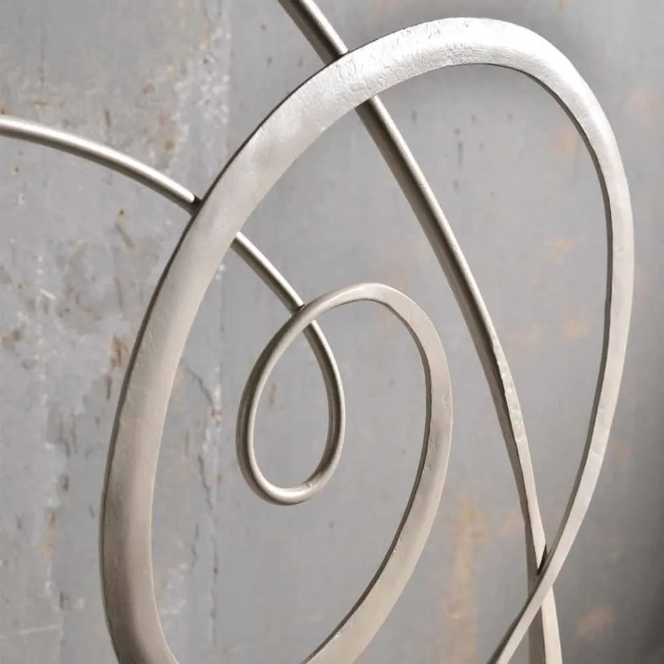 Pat dublu in fier forjat, cu decor Athena înalte Clef Viadurini