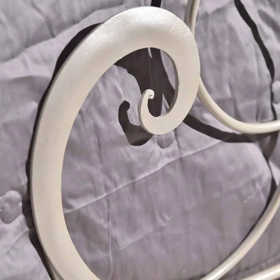 Pat dublu in fier forjat, cu decor Athena înalte Clef Viadurini