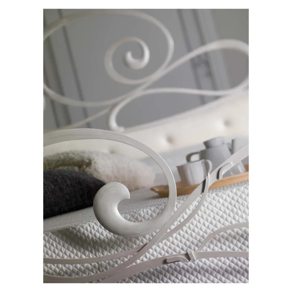 Pat dublu din fier cu picior coordonat Made in Italy - Laser Viadurini