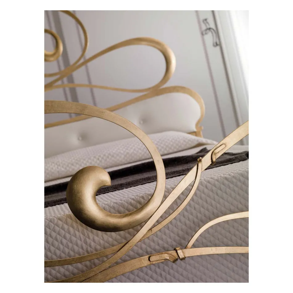 Pat dublu din fier cu picior coordonat Made in Italy - Laser Viadurini