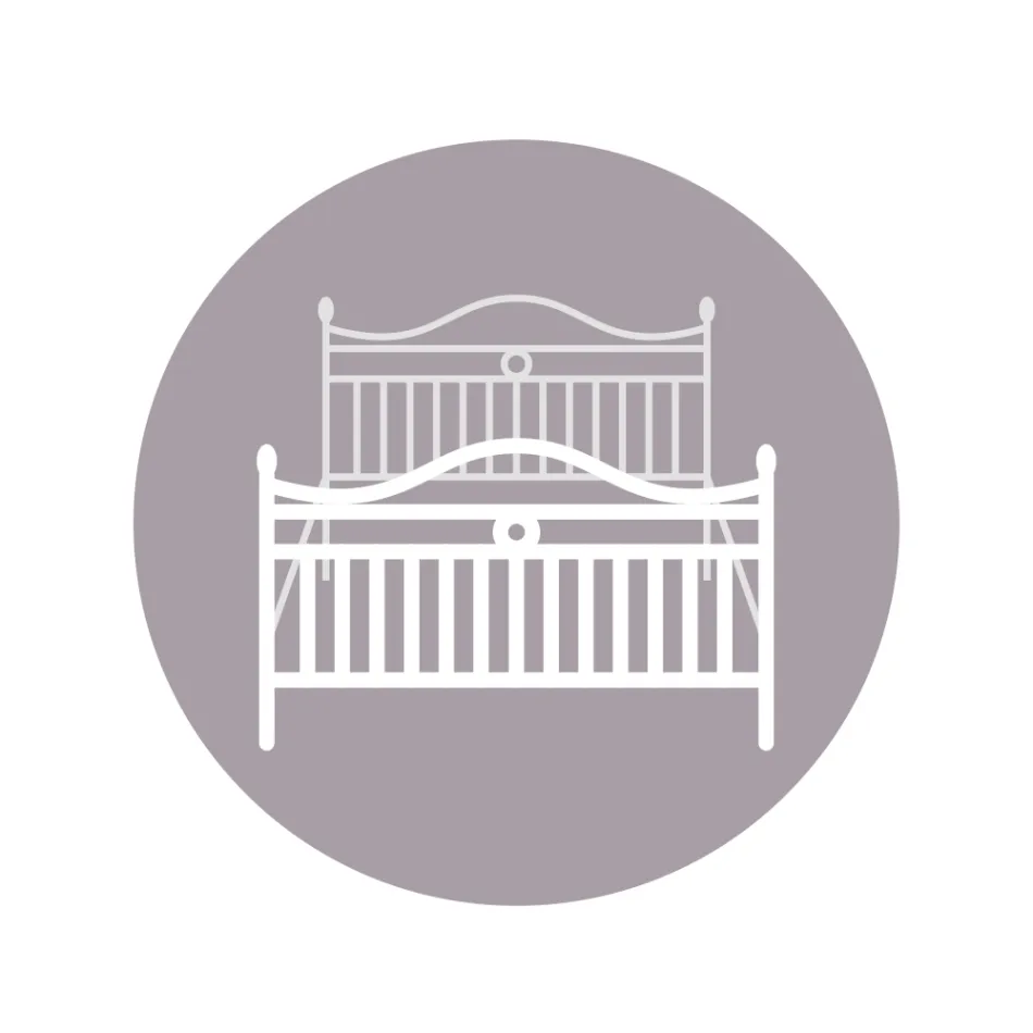 Pat dublu din fier cu picior opțional Made in Italy - Lampo Viadurini