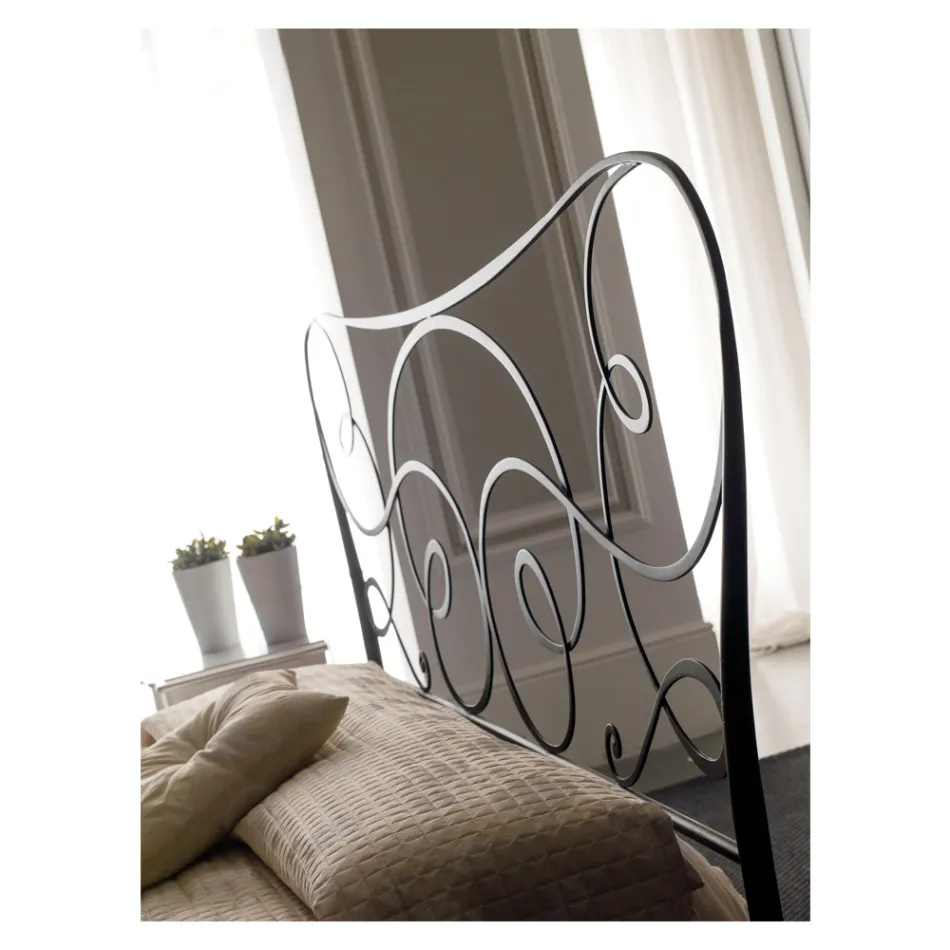 Pat dublu din fier cu picior opțional Made in Italy - Lampo Viadurini