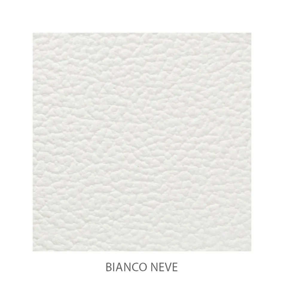 Pat dublu din Fier și Piele Reală, 2 Noptiere și Saltea - Motive Viadurini