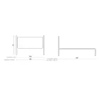 Pat dublu din Fier și Piele Reală, 2 Noptiere și Saltea - Motive Viadurini