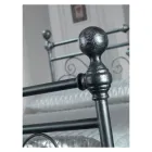 Pat dublu din Fier Tubular Argintiu Negru Made in Italy - Geometrie Viadurini