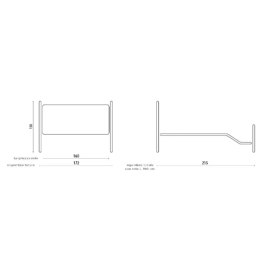 Pat dublu din fier verde sau negru Made in Italy - Poldo Viadurini