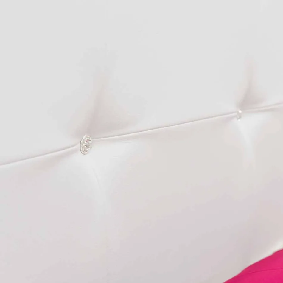 Pat dublu în piele cu picioare de lemn Made in Italy - Perzio Viadurini