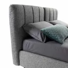 Pat dublu din țesătură cu cutie și titlu în dungi, realizat în Italia - Nives Viadurini