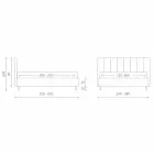 Pat dublu din țesătură cu cutie și titlu în dungi, realizat în Italia - Nives Viadurini