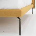 Pat dublu din țesătură cu picioare metalice Made in Italy - Glorio Viadurini