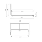 Pat dublu din stofa sau catifea cu unitate de depozitare Made in Italy - Ernesto Viadurini