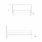 Pat matrimonial modern cu bază subțire Gaya New de Bolzan Viadurini