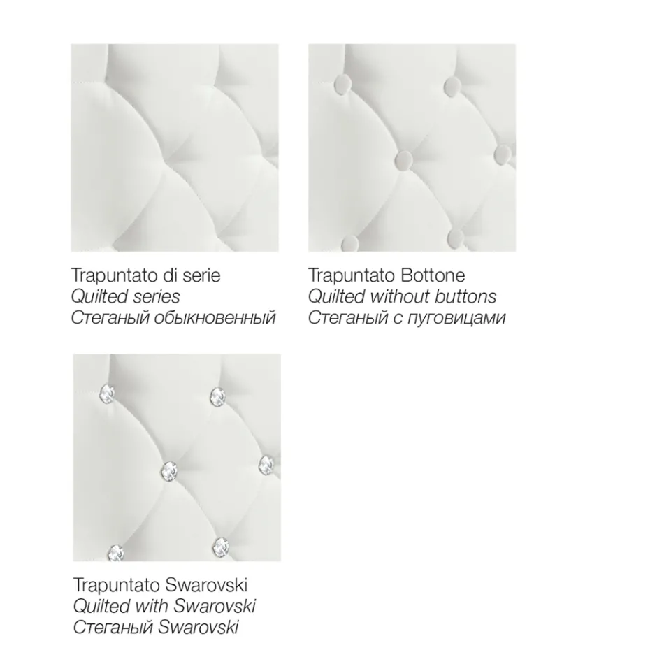 Pat dublu modern cu cutie și tăblie matlasată - Londra Viadurini