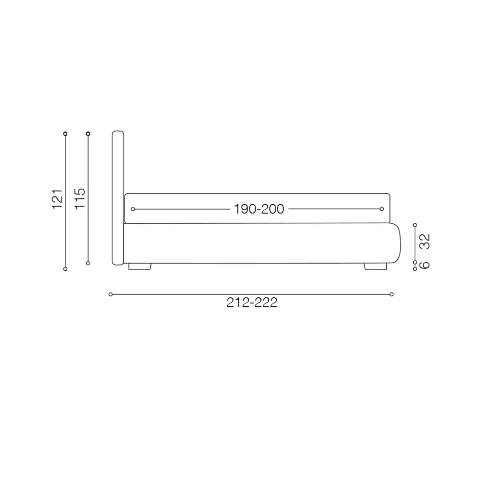Pat dublu modern cu cutie și tăblie matlasată - Londra Viadurini