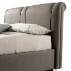 Pat dublu modern cu cutie din piele ignifuga - Ania Viadurini