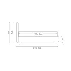 Pat dublu modern cu cutie din piele ignifuga - Ania Viadurini