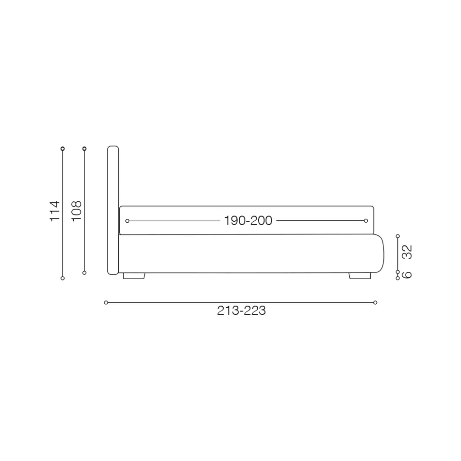 Pat dublu modern cu cutie din piele ignifuga - Ania Viadurini