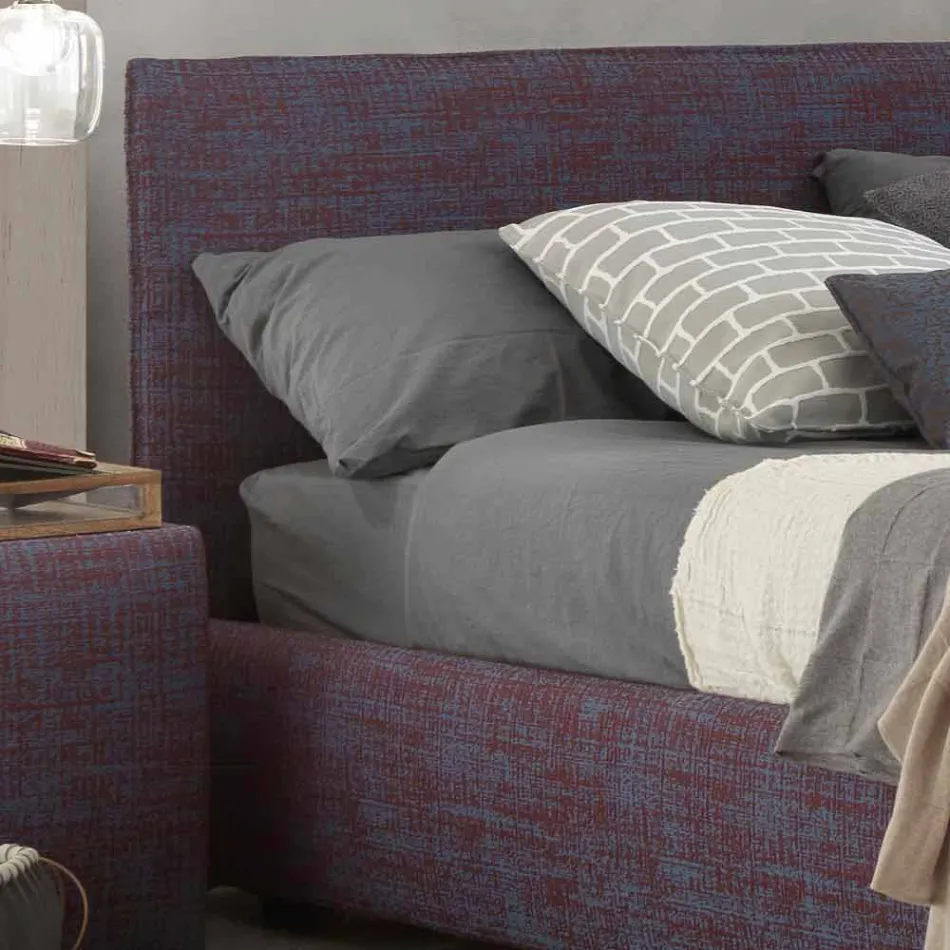 Pat matrimonial modern, cu unitate de depozitare, Gaya New de Bolzan Viadurini