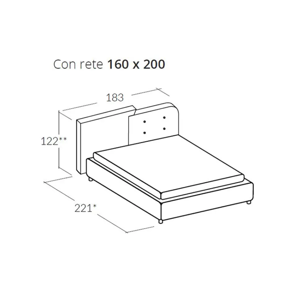 Pat dublu cu design modern în catifea gri și portocaliu - Plorifon Viadurini