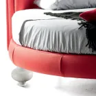 Pat dublu de lux modern rotund din piele de faux fabricat în Italia - Dream Viadurini