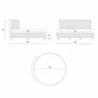 Pat dublu de lux modern rotund din piele de faux fabricat în Italia - Dream Viadurini