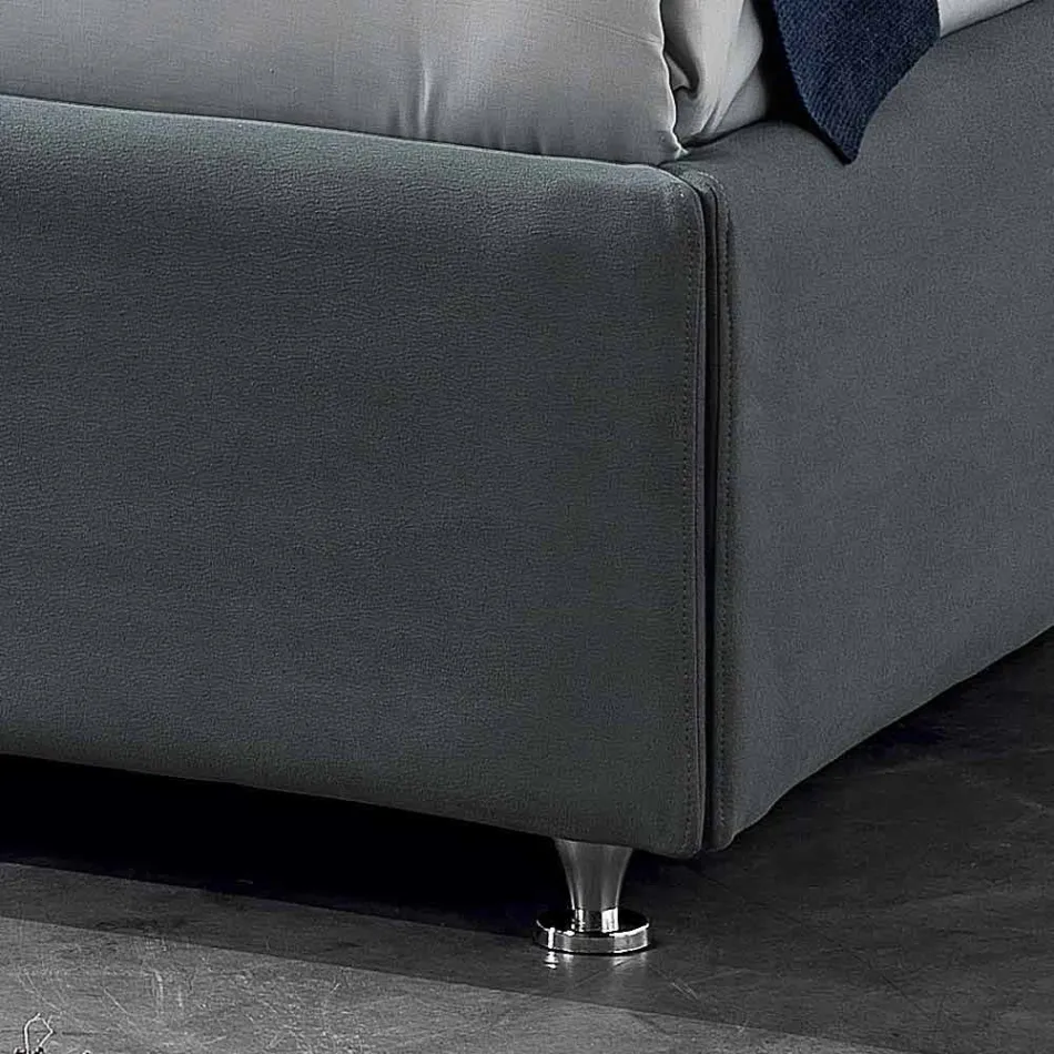 pat dublu capitonat Contemporan cu cutie de punctul maxim atins 160x190 / 200cm Mia Viadurini