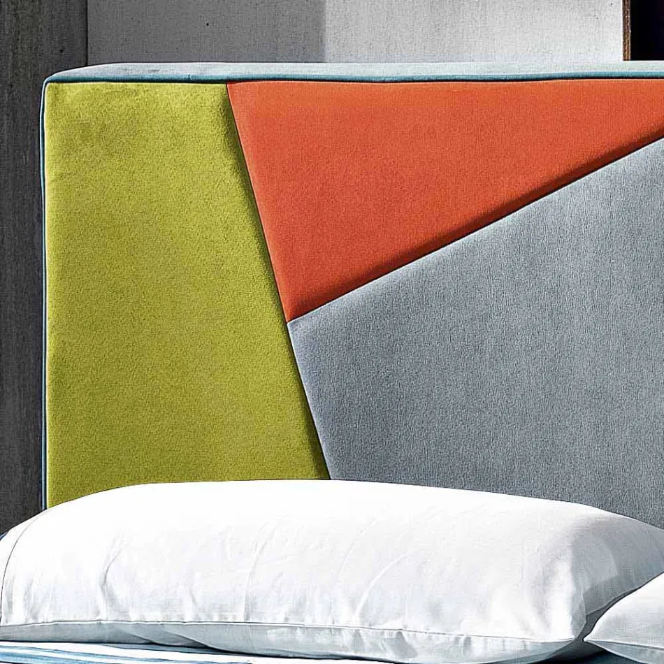 pat dublu capitonat Contemporan cu cutie de punctul maxim atins 160x190 / 200cm Mia Viadurini